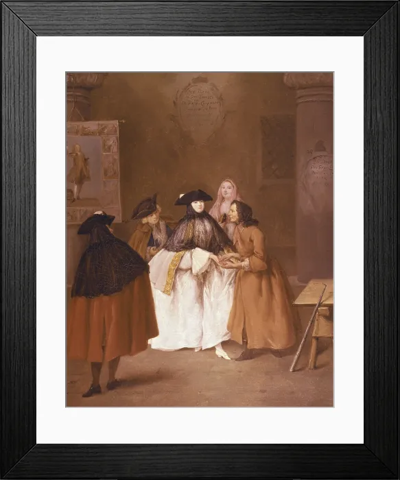 Framed Print : LONGHI, Pietro Falca, called Pietro (1702-1785). The Fortune-Teller. 1750s. Rococo. Oil on canvas. ITALY. Venice. Ca Rezzonico