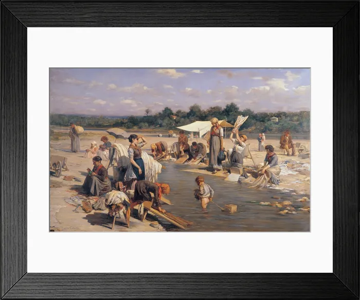 Framed Print : Cosola Demetrio, The Laundresses, 1875 - 1895, 19th Century, oil on canvas, private collection (155980) Everett CollectionMondadori Portfolio**US SALES ONLY**