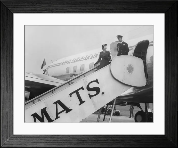 Framed Print : Princess Elizabeth and Prince Philip arrive at Washington's National Airport. Oct. 31, 1951. - (BSLOC_2014_15_38)