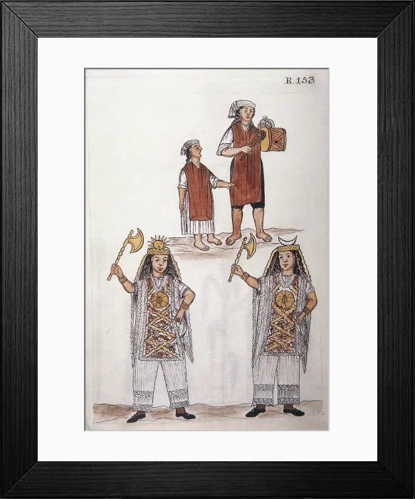 Framed Print : MARTiNEZ COMPAnoN Y BUJANDA, Baltasar Jaime (1735-1797). Trujillo del Peru en el siglo XVIII. 1782 - 1785. Vol 2. Plate 153. 'Danza de Huacos' (Huacos dance)