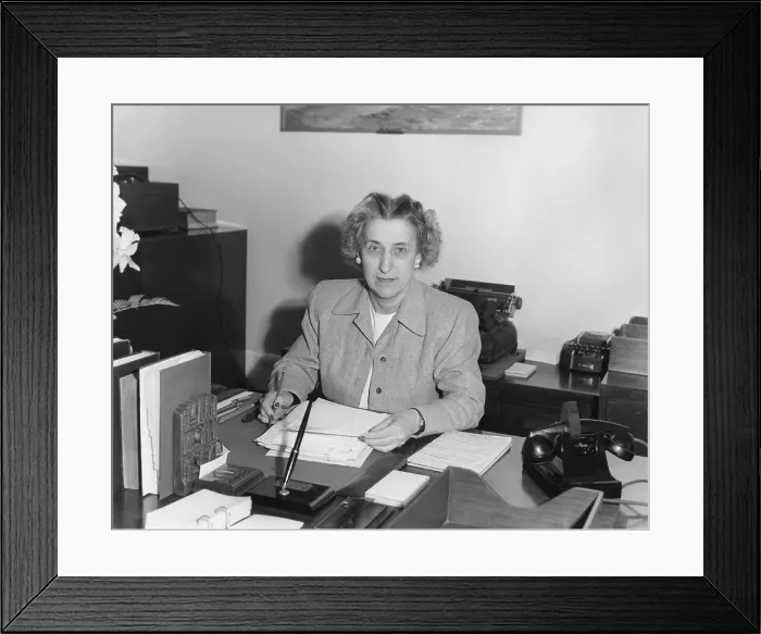 Framed Print : Rose Conway, secretary to President Harry Truman, at her desk in the White House. Feb. 11, 1947. - (BSLOC_2014_15_44) Framed Print : Rose Conway, secretary to President Harry Truman, at her desk in the White House. Feb. 11, 1947. - (BSLOC_2014_15_44)