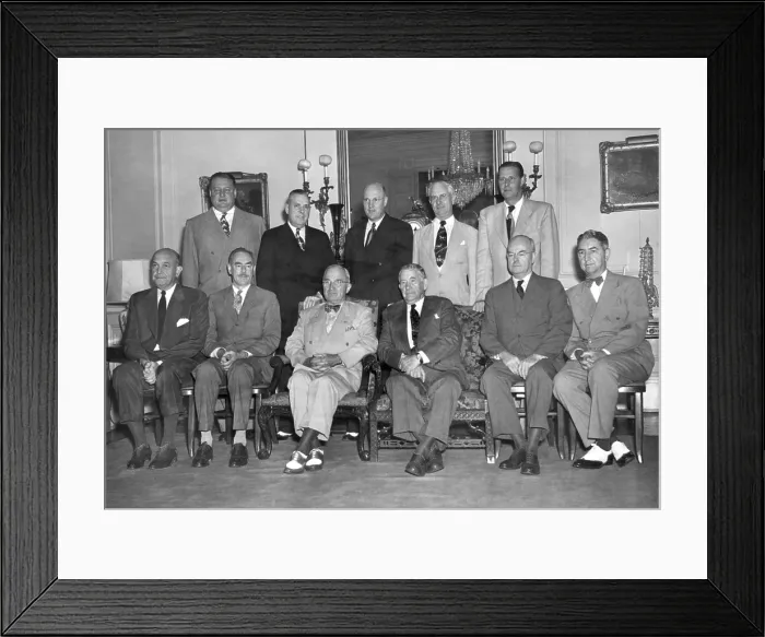 Framed Print : President Truman's second term cabinet on Aug. 15, 1949