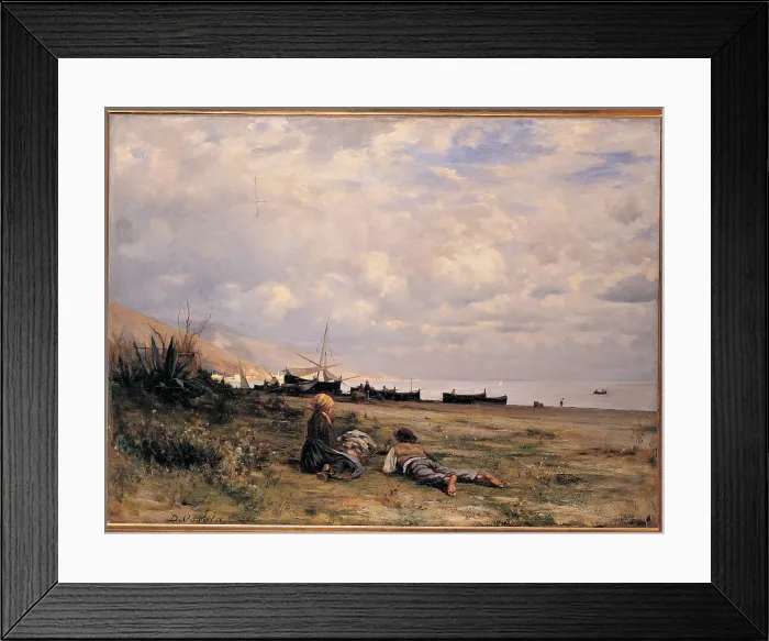 Framed Print : Cosola Demetrio, The Rest on the Beach, 1880 - 1885, 19th Century, oil on canvas, private collection (155994) Everett CollectionMondadori Portfolio**US SALES ONLY**