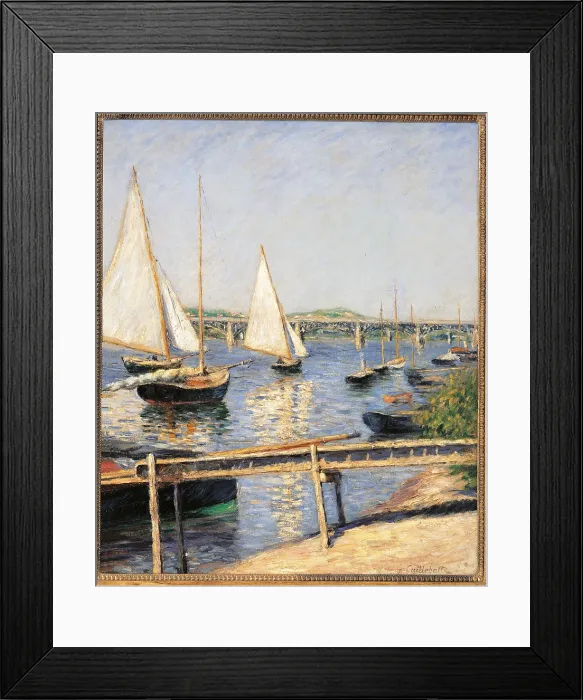Framed Print : Sailing Boats at Argenteuil, by Gustave Caillebotte, 1888 about, 19th Century, oil on canvas, cm 35, 5 x 55 - France, Ile de France, Paris, Muse dOrsay. All