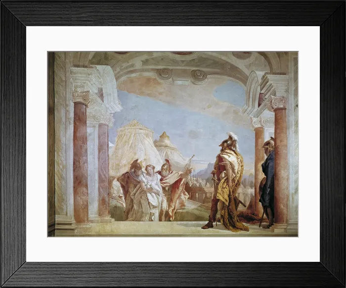 Framed Print : TIEPOLO, Giovanni Battista (1696-1770). Eurybates and Talthybius Leading Briseis to Agamemnon. 1757. ITALY. Vicenza. Villa Valmarana. Baroque art. Fresco Framed Print : TIEPOLO, Giovanni Battista (1696-1770). Eurybates and Talthybius Leading Briseis to Agamemnon. 1757. ITALY. Vicenza. Villa Valmarana. Baroque art. Fresco