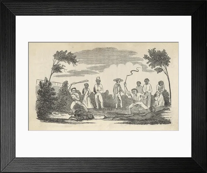 Framed Print : Illustration of the beatings given to fugitive slave Henry Bibb after his return to captivity in Louisiana