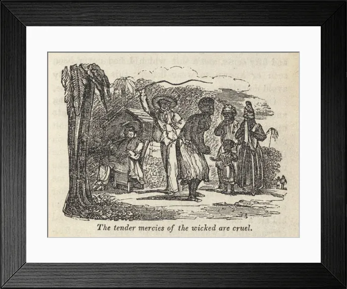 Framed Print : Henry Bibb's wife whipped by the black slave driver. Engraving taken from the book, Narrative of the Life and Adventures of Henry Bibb, An American Slave, 1849