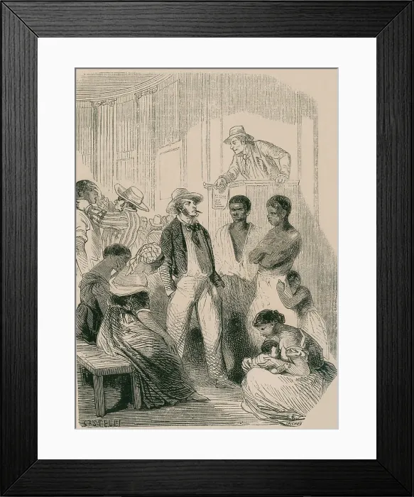 Framed Print : Slave market in the United States in the 1850s Framed Print : Slave market in the United States in the 1850s