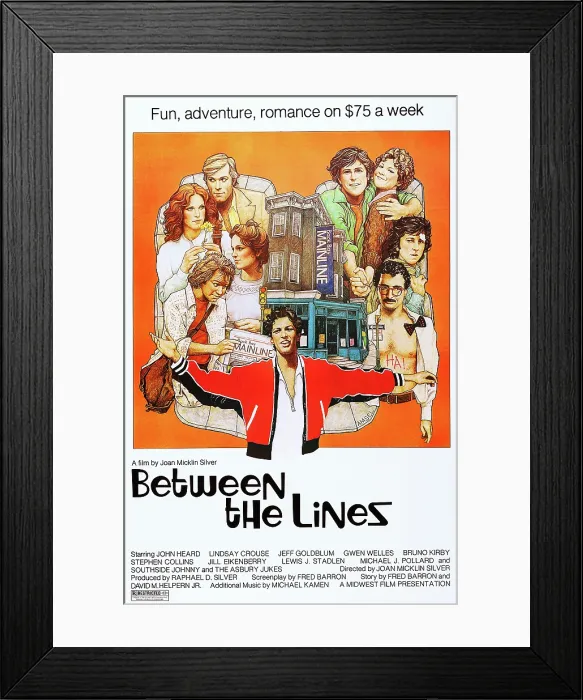 Framed Print : BETWEEN THE LINES, US poster art, John Heard, (top second right), Lindsay Crouse, (top right), Jeff Goldblum, (center), 1977 Framed Print : BETWEEN THE LINES, US poster art, John Heard, (top second right), Lindsay Crouse, (top right), Jeff Goldblum, (center), 1977