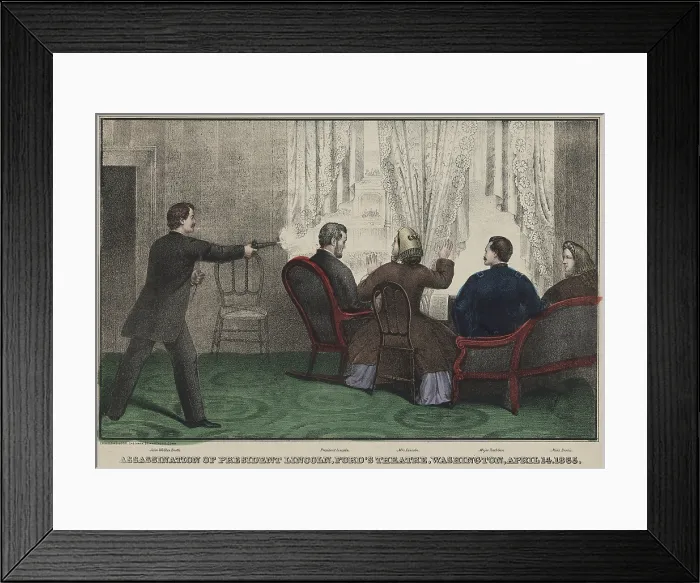 Framed Print : The Assassination of President Lincoln by John Wilkes Booth at Ford's Theatre, Washington, D. C. April 14th, 1865 Framed Print : The Assassination of President Lincoln by John Wilkes Booth at Ford's Theatre, Washington, D. C. April 14th, 1865