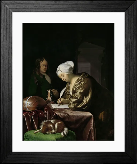 Framed Print : The Letter Writer, by Frans van Mieris (I), 1680, Dutch painting, oil on panel Framed Print : The Letter Writer, by Frans van Mieris (I), 1680, Dutch painting, oil on panel