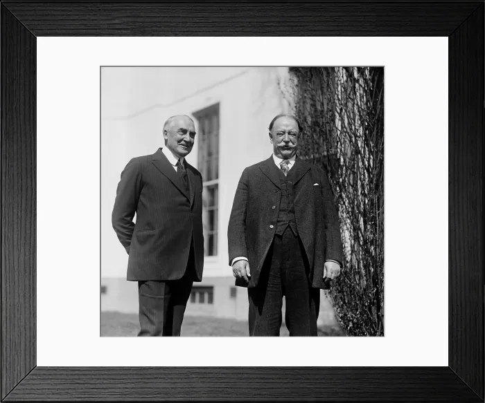 Framed Print : President Warren Harding and former President Howard Taft at the White House. On June 30, 1921, Following the death of Chief Justice Edward Douglass White, President Warren G