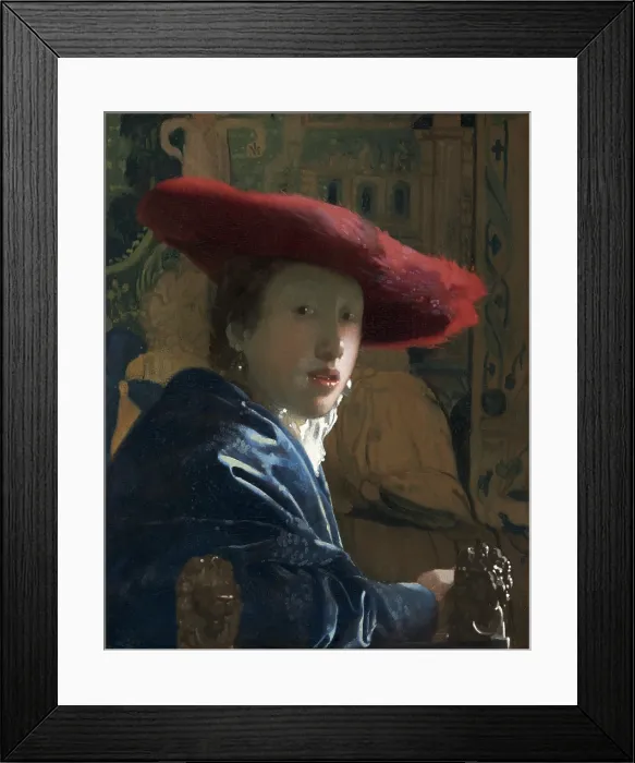 Framed Print : Girl with the Red Hat, by Johannes Vermeer, c. 1665-66, Dutch painting, oil on canvas Framed Print : Girl with the Red Hat, by Johannes Vermeer, c. 1665-66, Dutch painting, oil on canvas