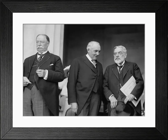 Framed Print : Two Presidents with Robert Lincoln at the dedication of the Lincoln Memorial on May 20, 1922