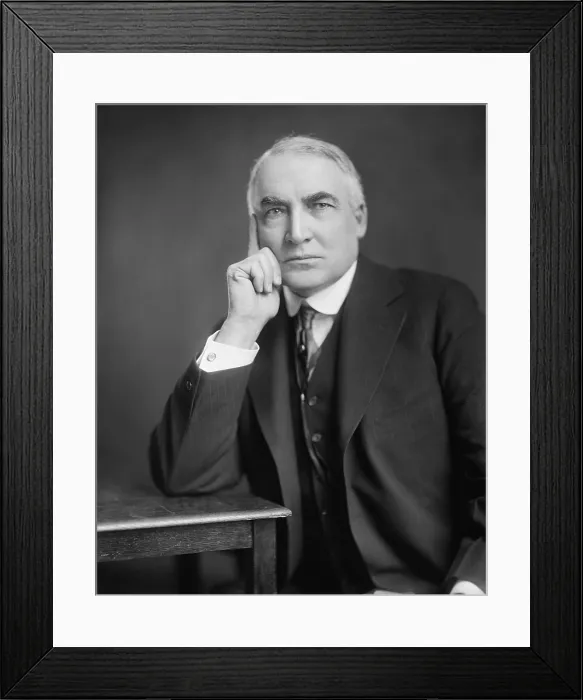 Framed Print : President Warren Harding, ca. 1921-23. He was President for less than two and half years when he died during a tour of the Western states on August 2, 1923. (BSLOC_2015_15_3)