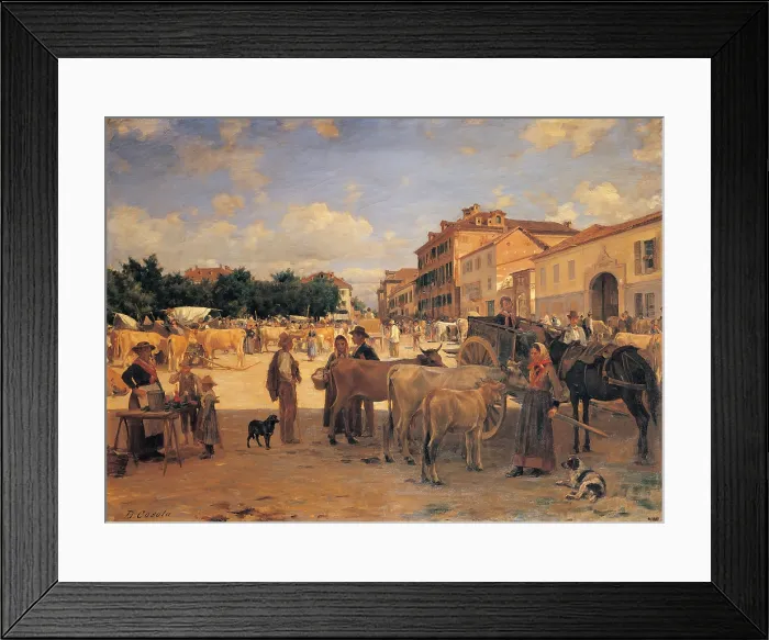 Framed Print : Cosola Demetrio, Chivasso Market, 1880 - 1885, 19th Century, oil on panel, Private collection (156001) Everett CollectionMondadori Portfolio**US SALES ONLY**