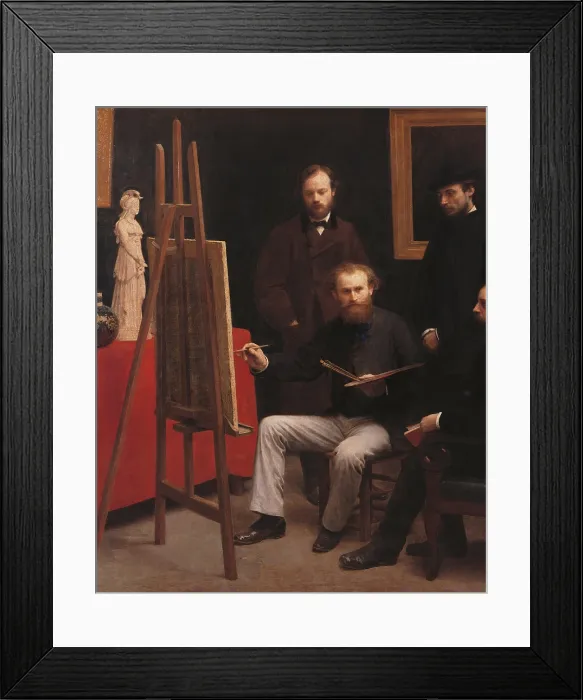 Framed Print : Ateliers des Batignolles, by Henri Fantin-Latour, 1870, 19th Century, oil on canvas, cm 204 x 273, 5 - France, Ile de France, Paris, Muse dOrsay, RF 2210. Detail