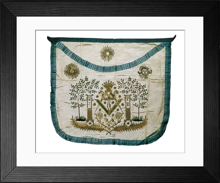 Framed Print : Apron of a Masonic Master. Textiles. FRANCE. Paris. Musee du Grand Orient de France et de la Franc-Maonnerie Europeenne. - Iberfoto / Everett Collection (287796)**US SALES ONLY** Framed Print : Apron of a Masonic Master. Textiles. FRANCE. Paris. Musee du Grand Orient de France et de la Franc-Maonnerie Europeenne. - Iberfoto / Everett Collection (287796)**US SALES ONLY**