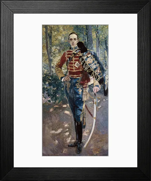 Framed Print : SOROLLA, Joaquin (1863-1923). King Alfonso XIII in Hussar's Uniform. 1907. SPAIN. Madrid. Royal Palace. Impressionism. Oil on canvas