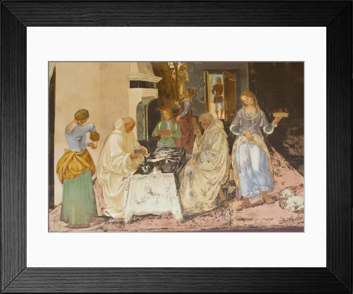 Framed Print : SIGNORELLI, Luca (1445-1523). Life of St. Benedict (1497-1498). ITALY. SIENA. Abbey of Monte Oliveto Maggiore. Fresco painting placed in Chiostro Grande