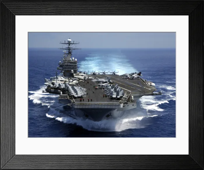 Framed Print : The nuclear powered aircraft carrier USS CARL VINSON in Indian Ocean during the Second Gulf War. March 15 2005. (BSLOC_2011_12_244)