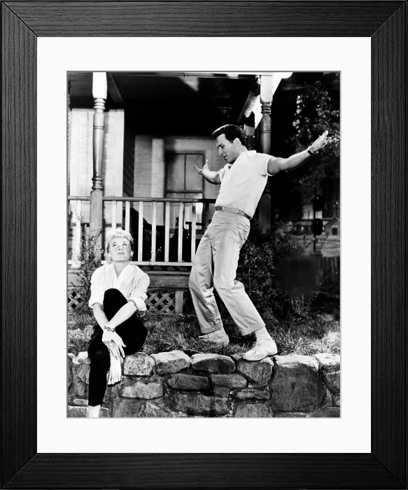 Framed Print : THE PAJAMA GAME, from left, Doris Day, John Raitt, 1957