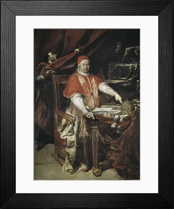 Framed Print : CRESPI, Giuseppe Maria (1665-1747). Portrait of Benedict XIV. 1740. Bolognese school. Baroque art. Oil on canvas. VATICAN CITY. Vatican Museums