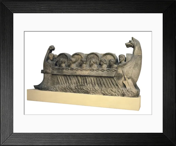 Framed Print : Ship with a load of wine. Roman art. Relief on rock. ITALY. Rome. Museum of Roman Civilization. - BeBa / Iberfoto / Everett Collection (275759)**US SALES ONLY** Framed Print : Ship with a load of wine. Roman art. Relief on rock. ITALY. Rome. Museum of Roman Civilization. - BeBa / Iberfoto / Everett Collection (275759)**US SALES ONLY**
