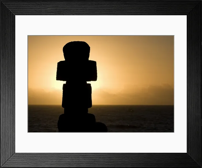 Framed Print : CHILE. Hanga Roa. Easter Island. Rapa Nui National Park. Representation of Moai in the capital. - Alfons Rodriguez / Iberfoto / Everett Collection (517910)**US SALES ONLY** Framed Print : CHILE. Hanga Roa. Easter Island. Rapa Nui National Park. Representation of Moai in the capital. - Alfons Rodriguez / Iberfoto / Everett Collection (517910)**US SALES ONLY**