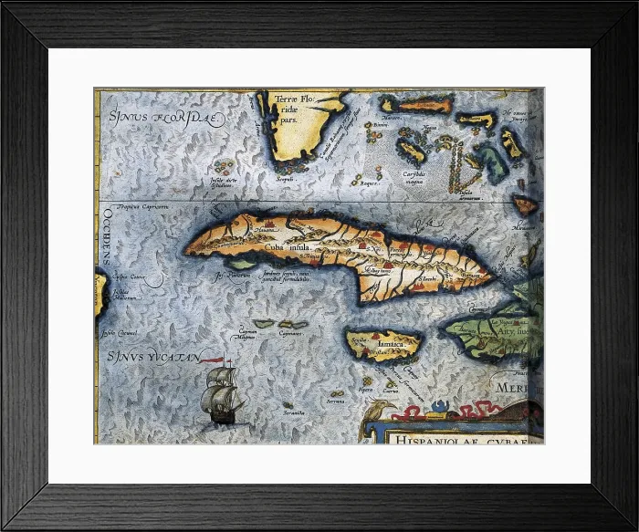 Framed Print : ORTELIUS, Abraham (1527-1598). Theatrum Orbis Terrarum. 1570. It is considered to be the first modern atlas Framed Print : ORTELIUS, Abraham (1527-1598). Theatrum Orbis Terrarum. 1570. It is considered to be the first modern atlas