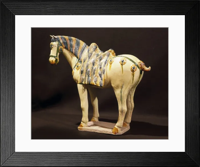 Framed Print : Horse small statue (618-907). Chinese art. Tang period. Ceramics. FRANCE. Paris. Guimet Museum. - BeBa / Iberfoto / Everett Collection (518010)**US SALES ONLY**