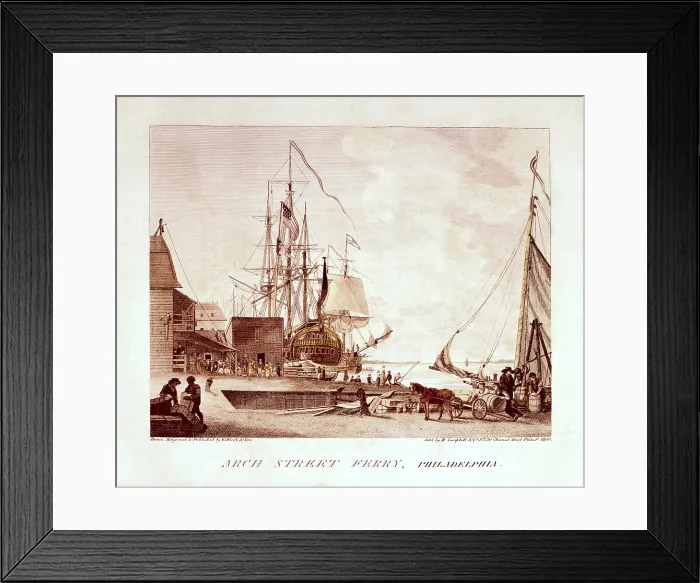 Framed Print : United States (1800). Philadelphia. The ferry of Arch Street. Etching. - Iberfoto / Everett Collection (518052)**US SALES ONLY**