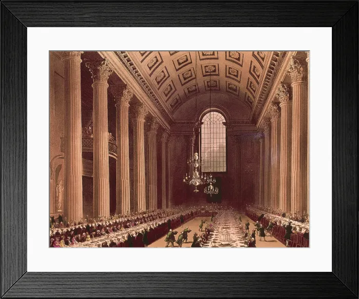 Framed Print : Banquet scene in the Egyptian Hall at Mansion House in London, 1808