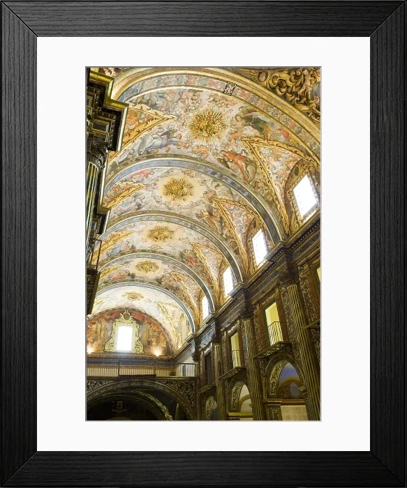 Framed Print : SPAIN. Orihuela. Saint Dominic's Diocesan School, aka Patriarch Loazes Diocesan School. Church. Inside. Vaulted ceiling. Baroque art. Architecture