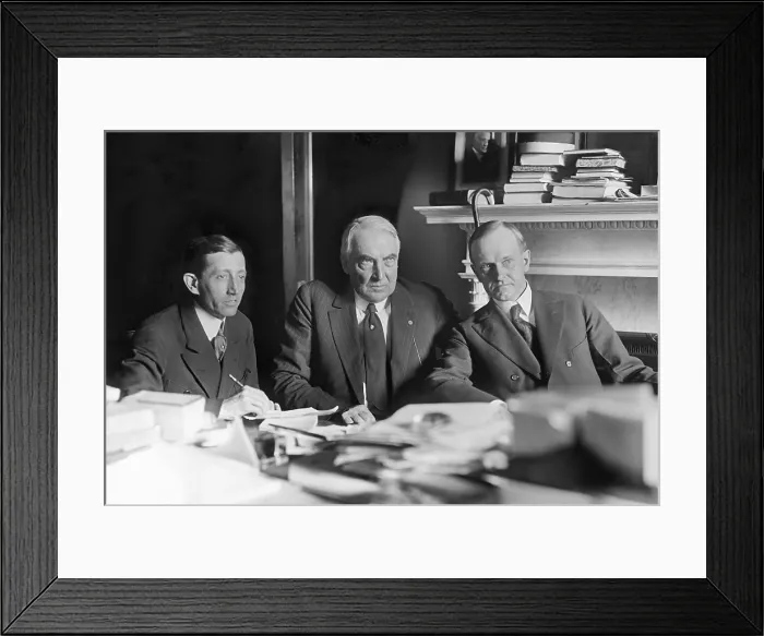 Framed Print : Will Hays, with Warren Harding and Calvin Coolidge. June 20, 1920 Framed Print : Will Hays, with Warren Harding and Calvin Coolidge. June 20, 1920