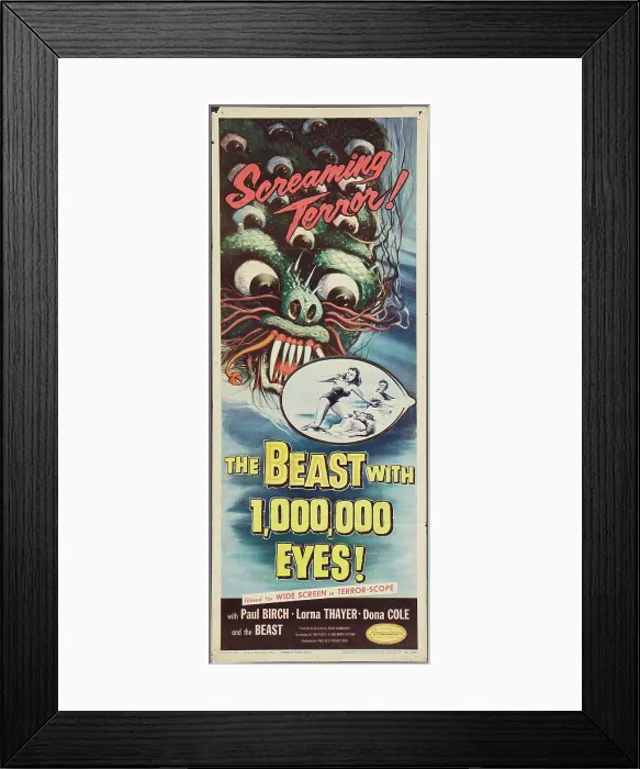 Framed Print : THE BEAST WITH A MILLION EYES, insert poster, 1955 Framed Print : THE BEAST WITH A MILLION EYES, insert poster, 1955