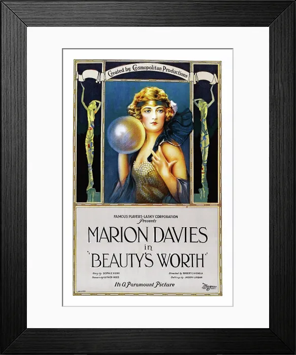Framed Print : BEAUTY'S WORTH, US poster, Marion Davies, 1922
