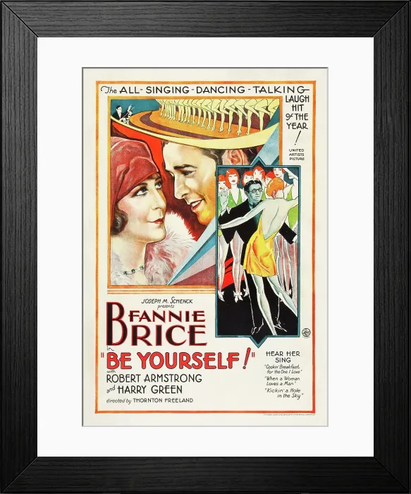 Framed Print : BE YOURSELF!, l-r: Fanny Brice, Robert Armstrong, Harry Green on poster art, 1930