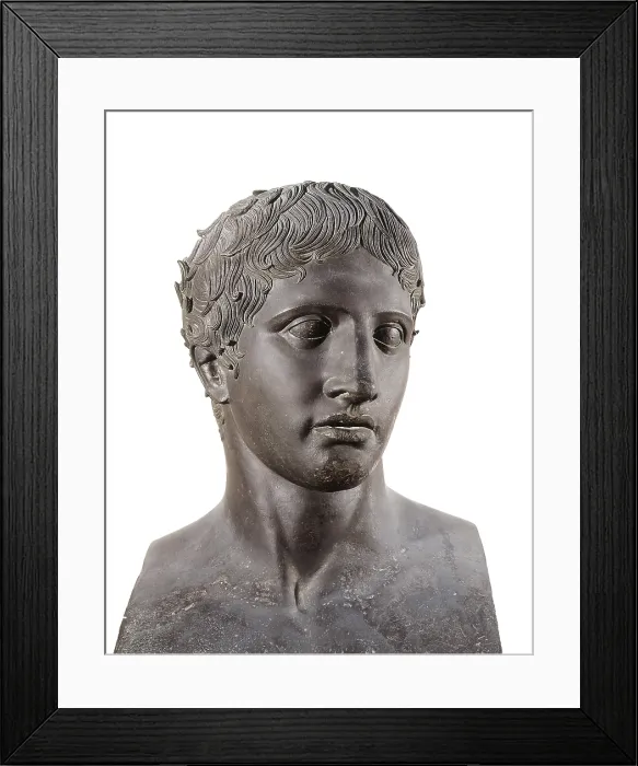 Framed Print : LYSIPPUS (c. 370-318 BC). Hermes. 4th c. BC. Roman copy. Classical Greek art. Sculpture on bronze. ITALY. Naples. National Museum of Archaeology. Proc: ITALY. Herculaneum