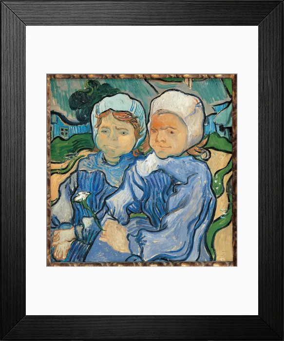 Framed Print : Two Little Girls, by Vincent Van Gogh, 1889, 19th Century, oil on canvas, cm 51, 2 x 51 - France, Ile de France, Paris, Muse dOrsay, RF1954-16. All Framed Print : Two Little Girls, by Vincent Van Gogh, 1889, 19th Century, oil on canvas, cm 51, 2 x 51 - France, Ile de France, Paris, Muse dOrsay, RF1954-16. All