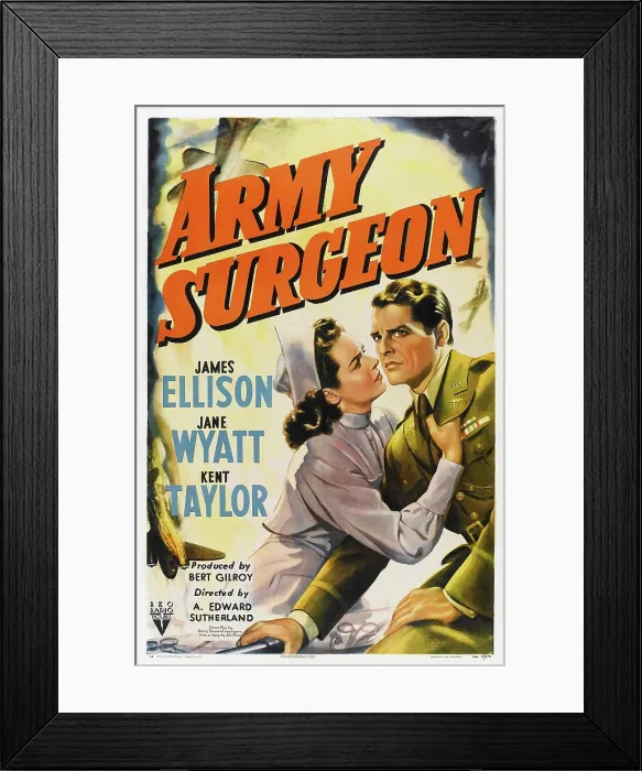 Framed Print : ARMY SURGEON, US poster, from left: Jane Wyatt, James Ellison, 1942
