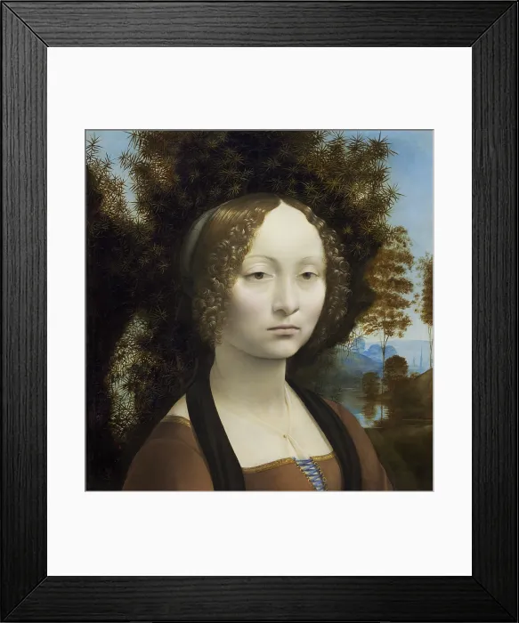 Framed Print : Ginevra de Benci, by Leonardo da Vinci, c. 1474-78, Italian painting, oil on panel