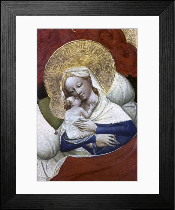 Framed Print : SOEST, Conrad von (1370 - 1422). Marienaltar. 1420. GERMANY. Dortmund. Marienkirche (St. Mary's Church). Left panel: Nativity. Detail. International gothic. Painting