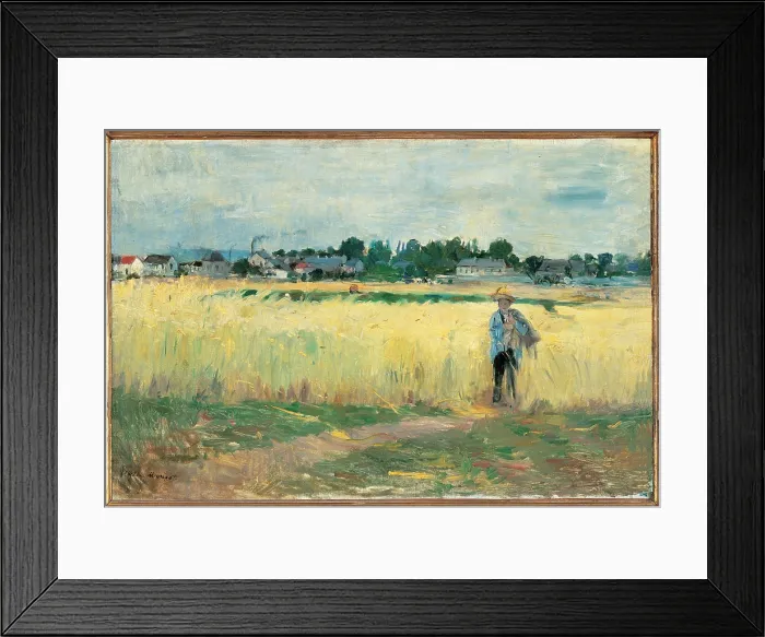 Framed Print : In the Wheat Fields at Gennervilliers, by Berthe Morisot, 1875, 19th Century, oil on canvas, cm 46 x 69 - France, Ile de France, Paris, Muse dOrsay, RF1937-45. All Framed Print : In the Wheat Fields at Gennervilliers, by Berthe Morisot, 1875, 19th Century, oil on canvas, cm 46 x 69 - France, Ile de France, Paris, Muse dOrsay, RF1937-45. All
