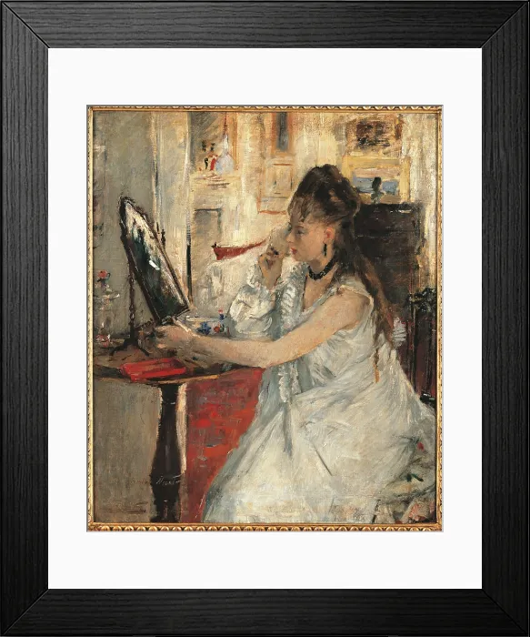 Framed Print : Young Woman Powdering Her Face, by Berthe Morisot, 1877, 19th Century, oil on canvas, cm 46 x 30 - France, Ile de France, Paris, Muse dOrsay, RF1937-44. All Framed Print : Young Woman Powdering Her Face, by Berthe Morisot, 1877, 19th Century, oil on canvas, cm 46 x 30 - France, Ile de France, Paris, Muse dOrsay, RF1937-44. All