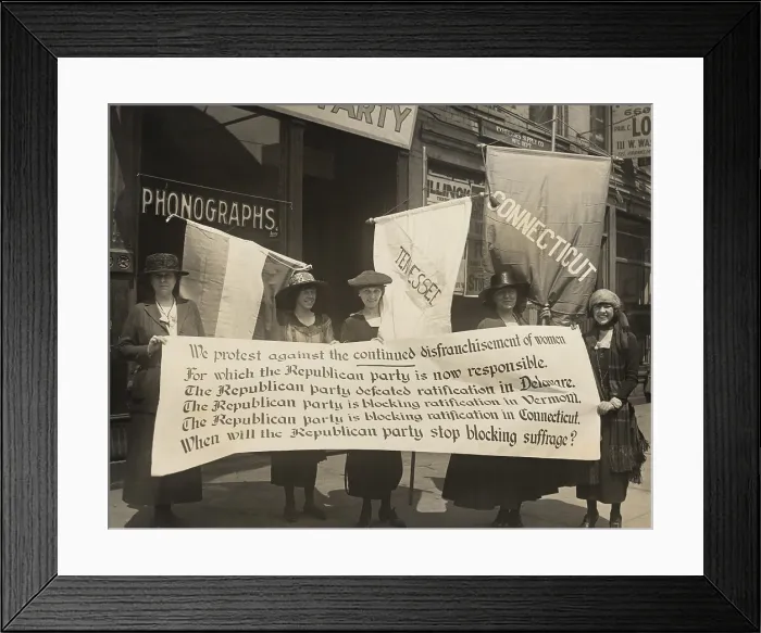 Framed Print : National Women's Party members picketing the Republican convention, Chicago, June 1920 Framed Print : National Women's Party members picketing the Republican convention, Chicago, June 1920