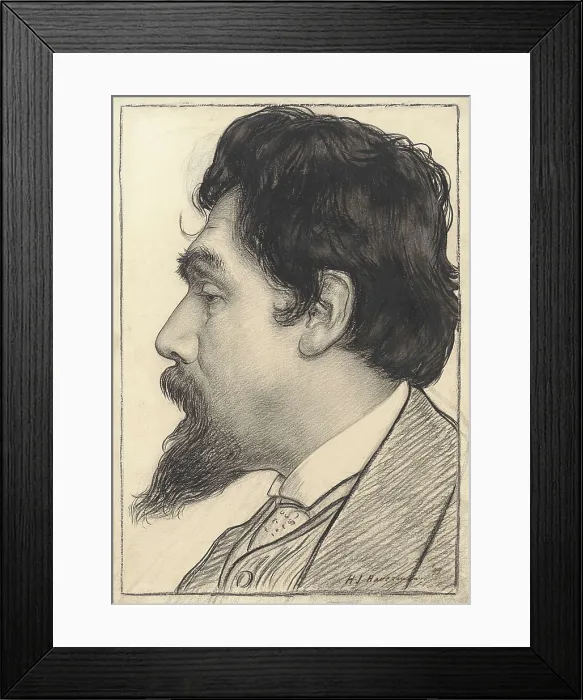 Framed Print : Portrait of Jan Toorop, by Hendrik Johannes Haverman, 1899, Dutch drawing, chalk on paper Framed Print : Portrait of Jan Toorop, by Hendrik Johannes Haverman, 1899, Dutch drawing, chalk on paper