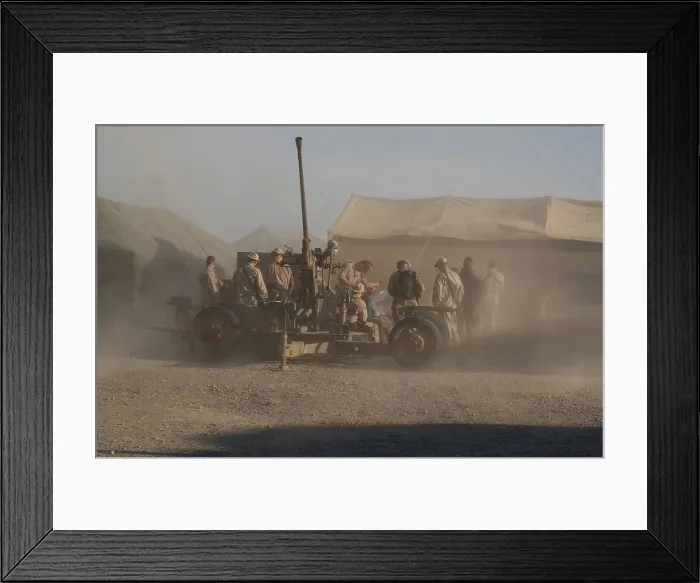 Framed Print : U.S. Marines at a forward operating base in Kandahar Afghanistan Dec. 30 2001 experience what is known as a brown out