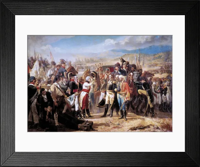 Framed Print : CASADO DEL ALISAL, Jose (1832-1886). Surrender of Bailen. 1864. Central detail
