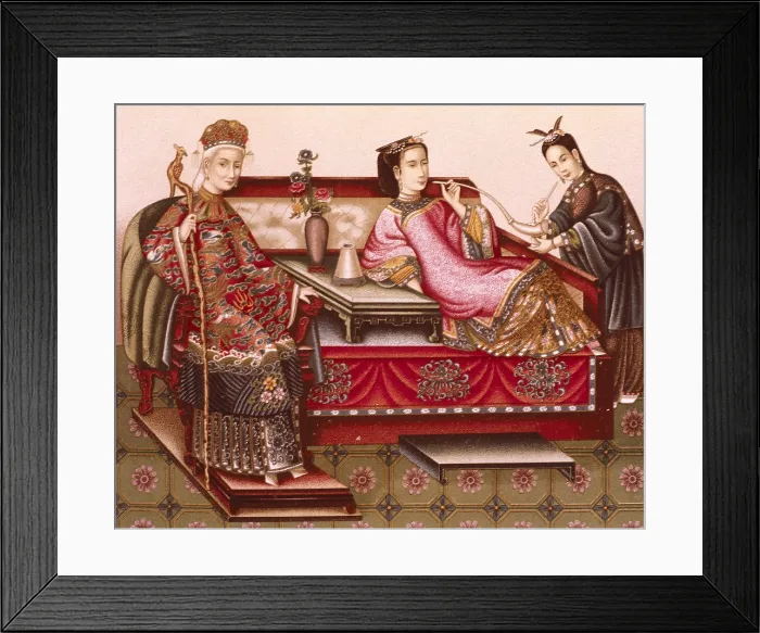 Framed Print : Chinese imperial clothing from late 19th century. Empress and Empress Dowager. Chinese art. Engraving. - Iberfoto / Everett Collection (278642)**US SALES ONLY**